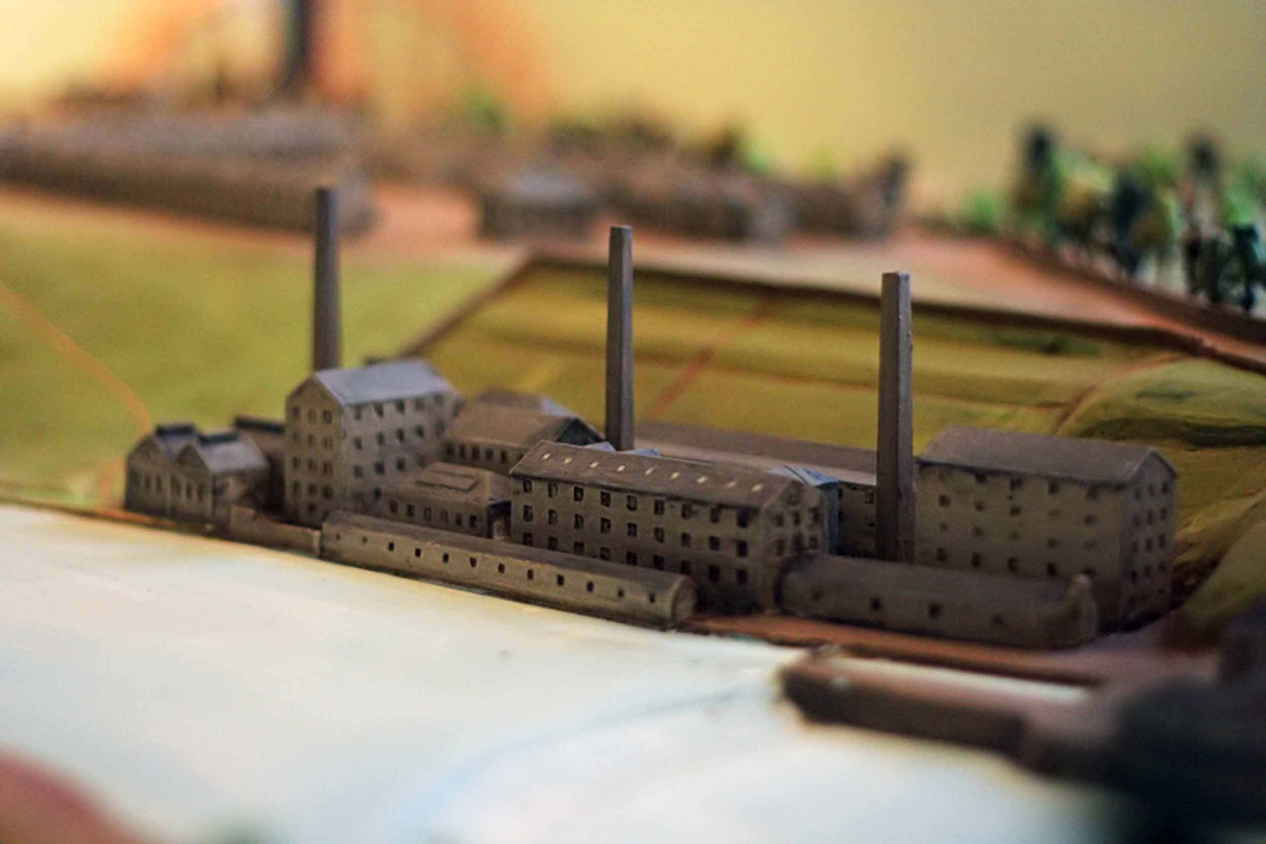 Model of the Blantyre Mill, detail, by Pilkington Jackson. Copyright Livingstone Online. May not be reproduced without the express written consent of the National Trust for Scotland, on behalf of the Scottish National Memorial to David Livingstone Trust (David Livingstone Centre).