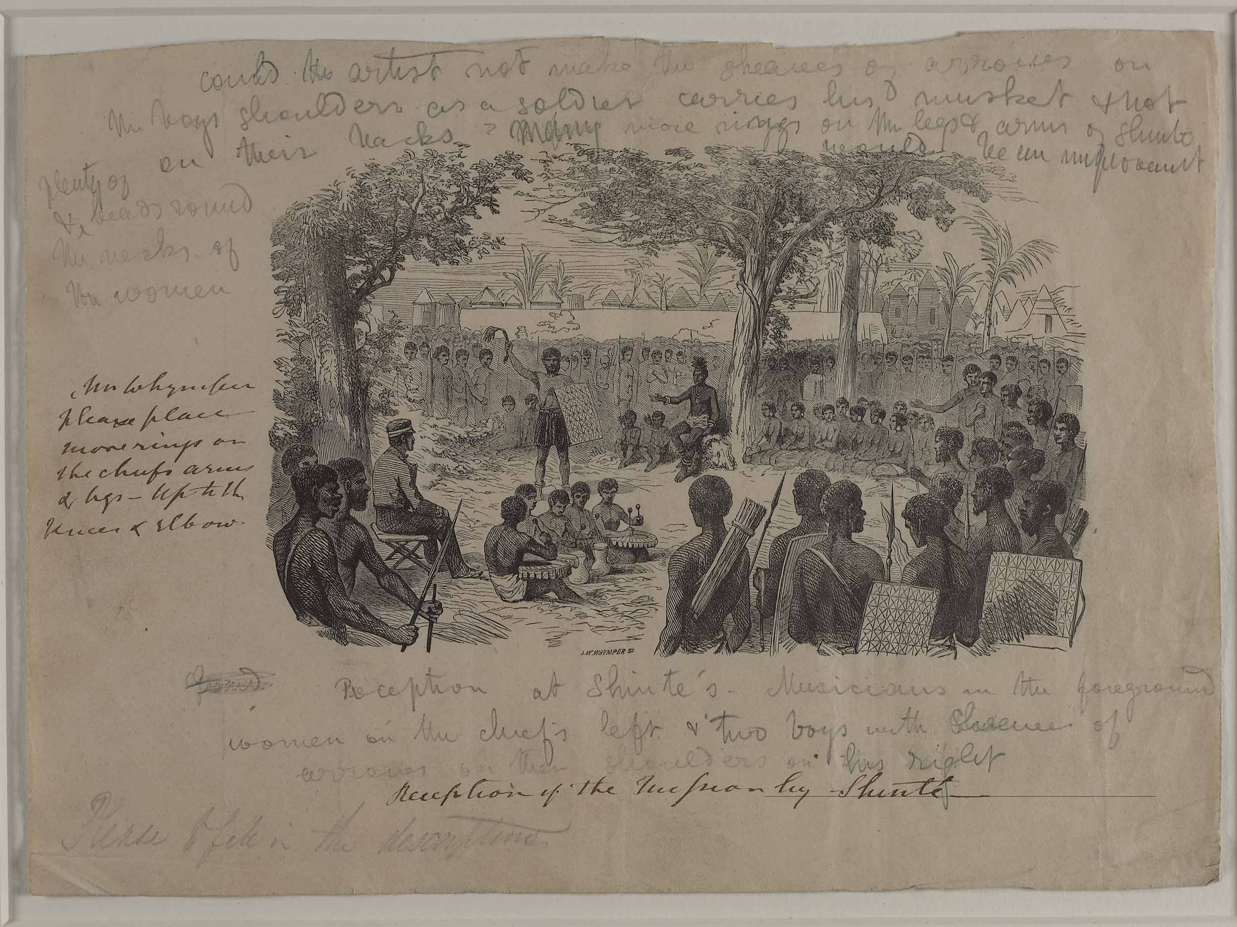 Reception of the mission by Shinte (David Livingstone's Annotated Proof, MS. 42432), 1856-1857. Copyright National Library of Scotland. Creative Commons Share-alike 2.5 UK: Scotland license (https://creativecommons.org/licenses/by-nc-sa/2.5/scotland/).