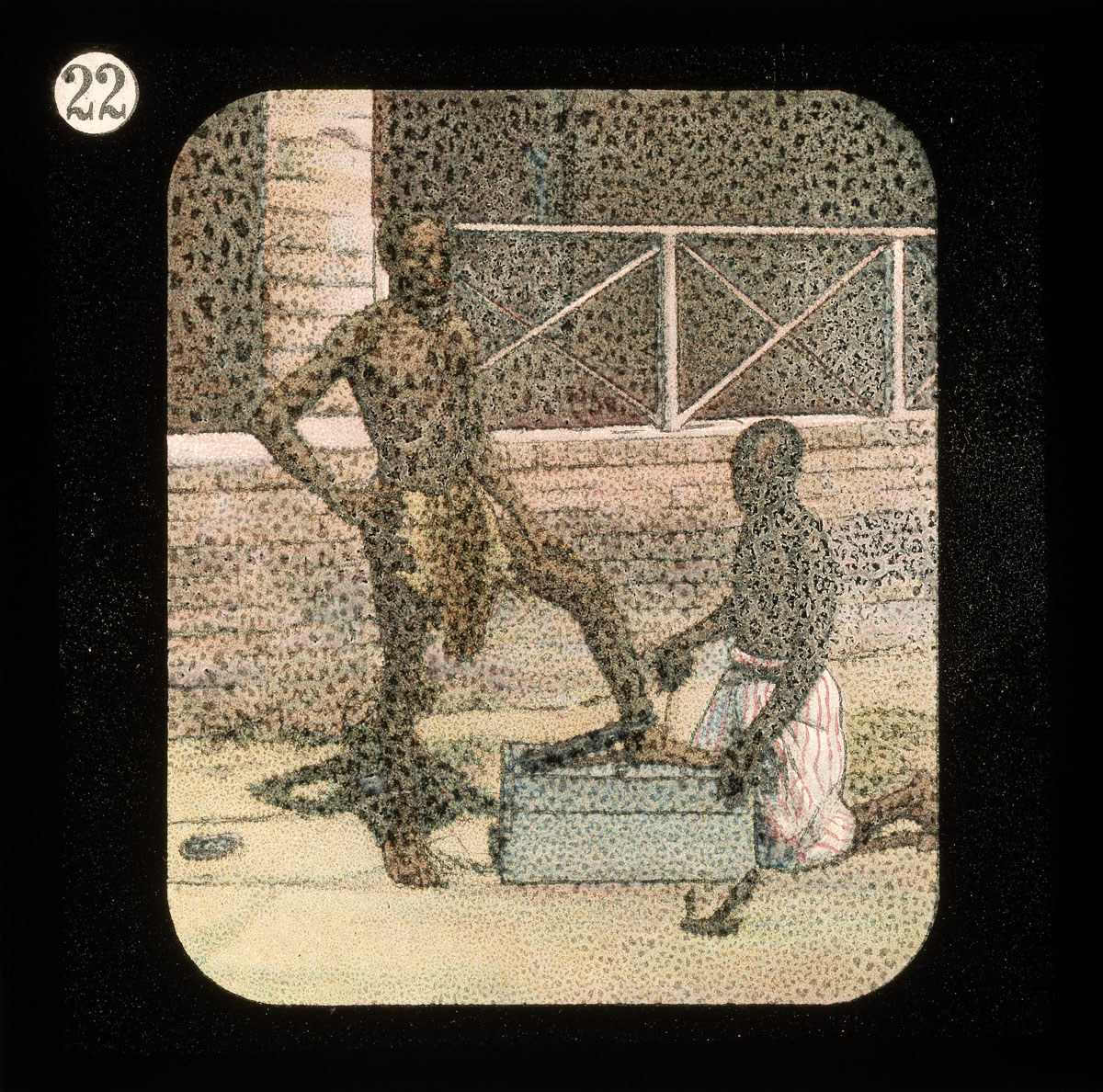 'Liberating a Slave.' Image from Lantern Slides of the Life, Adventures, and Work of David Livingstone, Date Unknown: [22]. Image courtesy of the Smithsonian Libraries, Washington, D.C