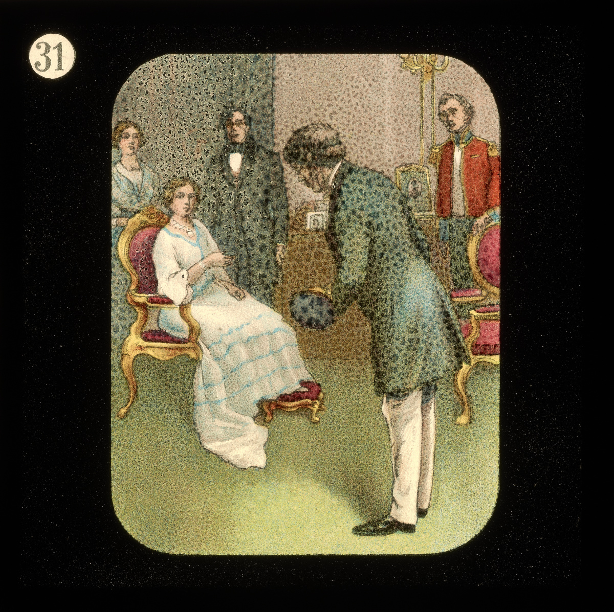 Livingstone Sees the Queen. Image from Lantern Slides of the Life, Adventures, and Work of David Livingstone (London Missionary Society c.1900:[4]). Images courtesy of the Smithsonian Libraries, Washington, D.C.