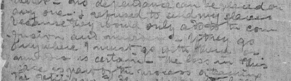 A processed spectral image of a page of the 1871 Field Diary (Livingstone 1871f:CXXIII pcar621r), detail. Copyright David Livingstone Centre, Blantyre. As relevant, copyright Dr. Neil Imray Livingstone Wilson. Creative Commons Attribution-NonCommercial 3.0 Unported (https://creativecommons.org/licenses/by-nc/3.0/).