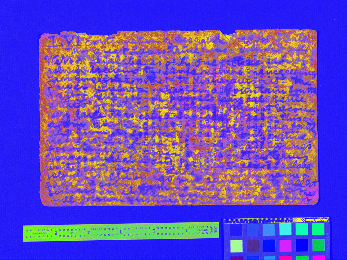 A processed spectral image of a page from the 1870 Field Diary (Livingstone 1870i:LVI ICA_pseudo_32). Copyright National Library of Scotland and, as relevant, Neil Imray Livingstone Wilson. Creative Commons Attribution-NonCommercial 3.0 Unported (https://creativecommons.org/licenses/by-nc/3.0/).