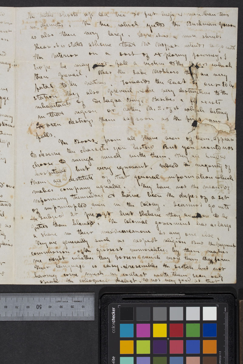 Image of a page of David Livingstone, Letter to Robert N. Hayward, 17 July 1843: [7]. Image copyright The Brenthurst Press (Pty) Ltd, 2014. Creative Commons Attribution-NonCommercial 3.0 Unported (https://creativecommons.org/licenses/by-nc/3.0/).