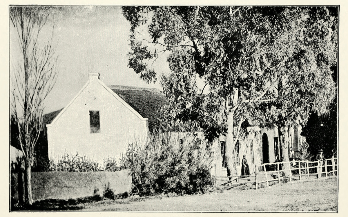 Common Style of South African Farmhouse. Illustration from John S. Moffat, The Lives of Robert & Mary Moffat (London: Fisher Unwin, 1885), 92. Courtesy of the Internet Archive (https://archive.org/details/livesofrobertmar00moff).