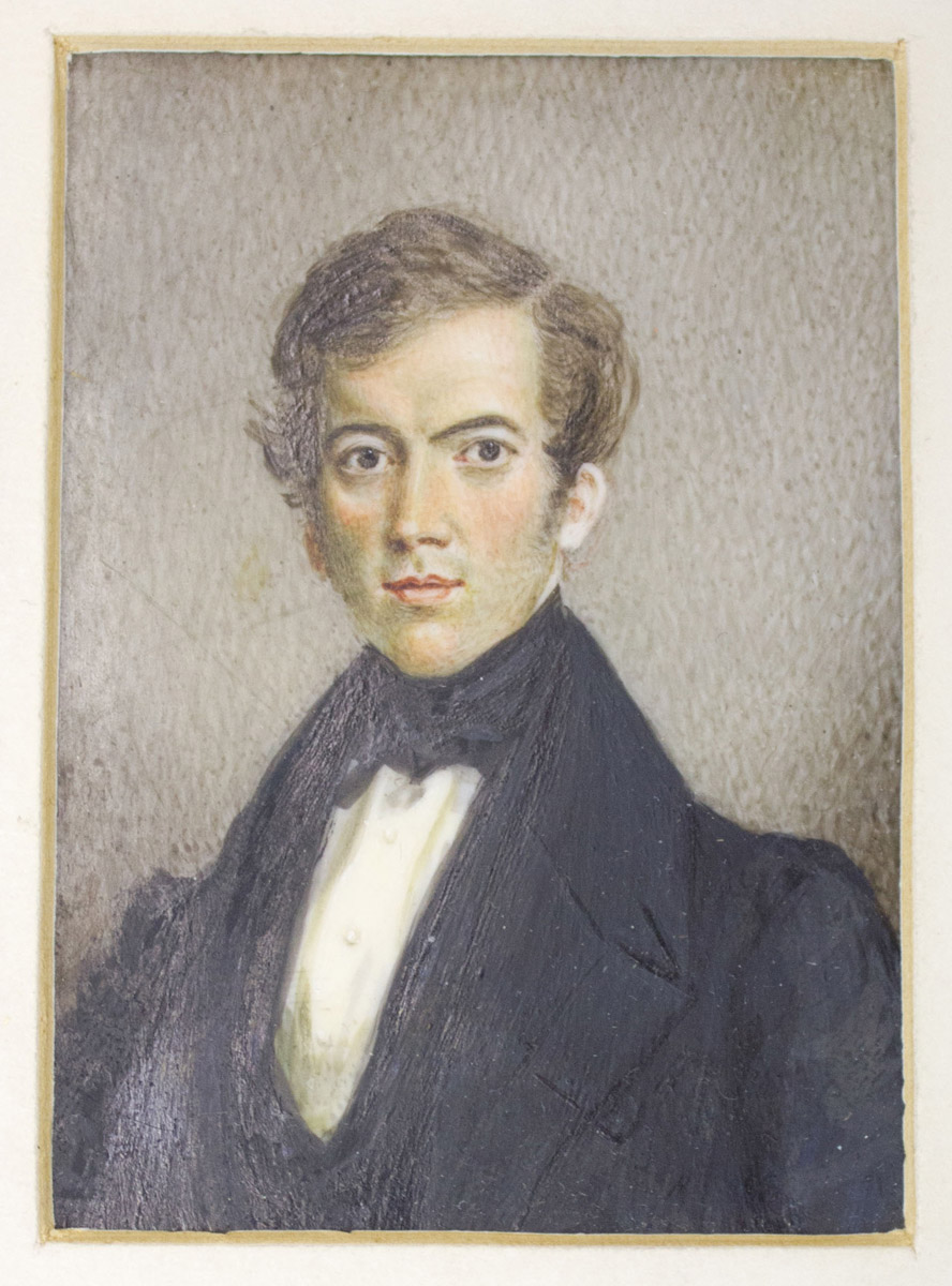 Miniature portrait of David Livingstone, c.1840. Image of item from SOAS Library, University of London by Angela Aliff. Image copyright Council for World Mission. Used by permission for private study, educational or research purposes only. Please contact SOAS Archives & Special Collections on docenquiry@soas.ac.uk for permission to use this material for any other purpose.
