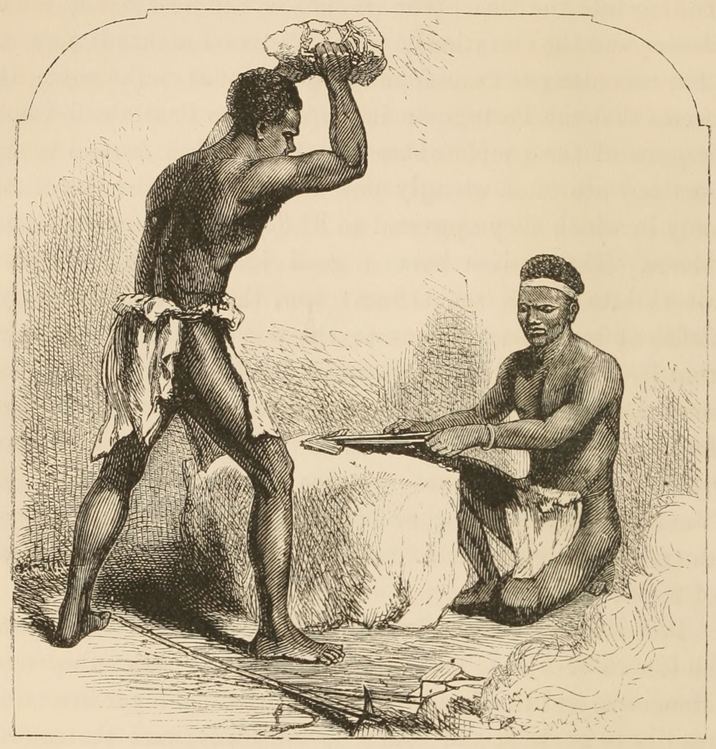 Forging Hoes. Illustration from the Last Journals (Livingstone 1874,1:146). Courtesy of Internet Archive