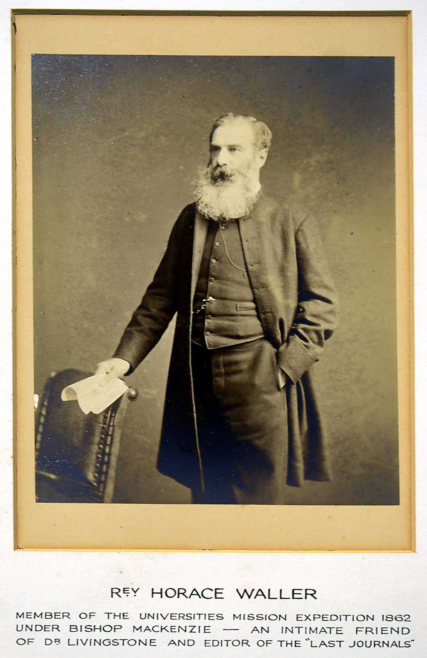 Photograph of Horace Waller. Copyright David Livingstone Centre. Object images used by permission. May not be reproduced without the express written consent of the National Trust for Scotland, on behalf of the Scottish National Memorial to David Livingstone Trust (David Livingstone Centre).
