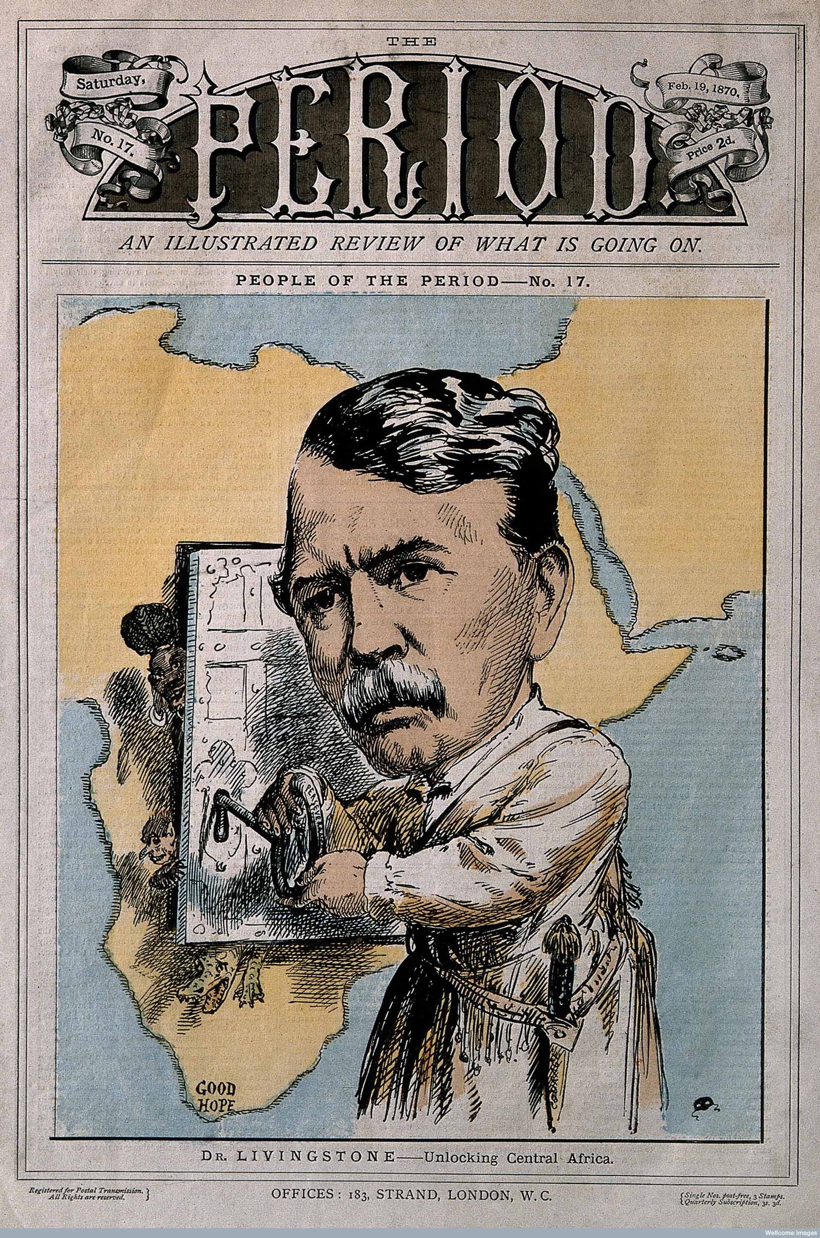 David Livingstone (The Period), 19 February 1870. Copyright Wellcome Library, London. Creative Commons Attribution 4.0 International (https://creativecommons.org/licenses/by/4.0/).