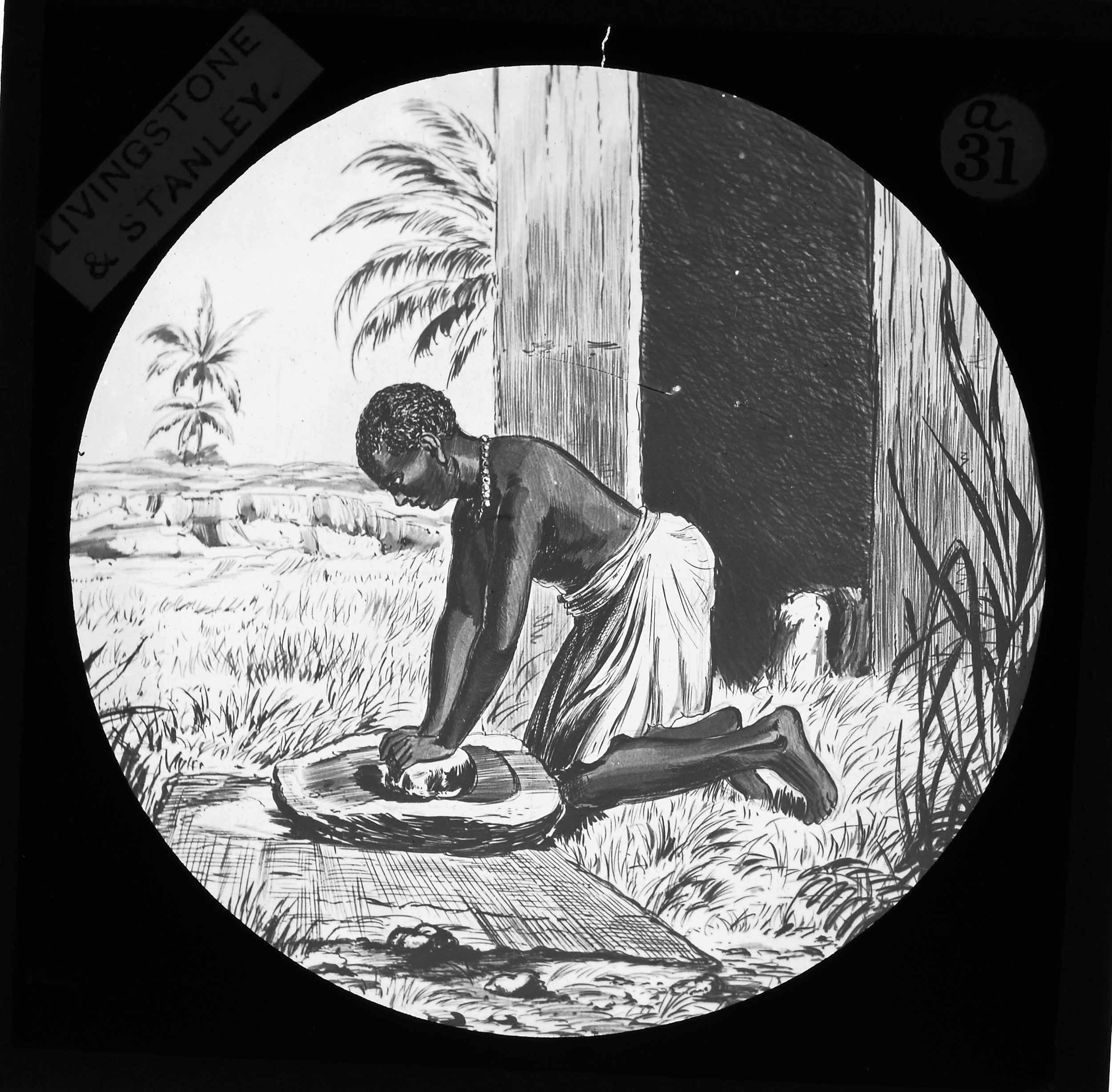 Magic Lantern Slides: Livingstone and Stanley Series, c.1900. Copyright National Library of Scotland. Creative Commons Share-alike 2.5 UK: Scotland (https://creativecommons.org/licenses/by-nc-sa/2.5/scotland/).