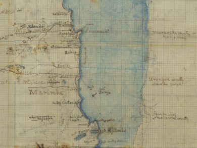 David Livingstone, Map of Lakes Nyassa and Shirwa, [1864?]. Copyright National Library of Scotland: CC BY-NC-SA 2.5 SCOTLAND, and Dr. Neil Imray Livingstone Wilson: CC BY-NC 3.0