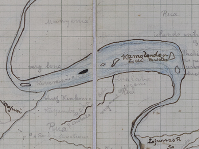 David Livingstone, Map of Central African Lakes, [1869], detail. Copyright National Library of Scotland: CC BY-NC-SA 2.5 SCOTLAND and Dr. Neil Imray Livingstone Wilson: CC BY-NC 3.0