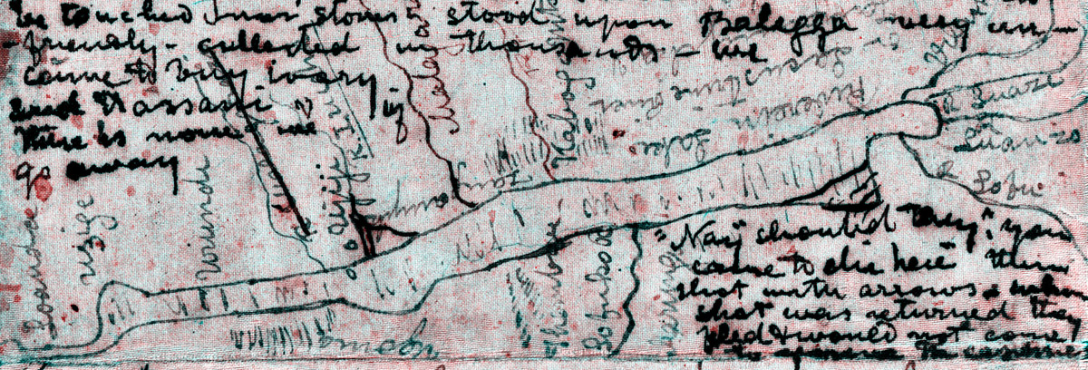 A processed spectral image of a page of the 1870 Field Diary (Livingstone 1870h:XVII pseudo_v1), detail. Copyright David Livingstone Centre. Creative Commons Attribution-NonCommercial 3.0 Unported (https://creativecommons.org/licenses/by-nc/3.0/).