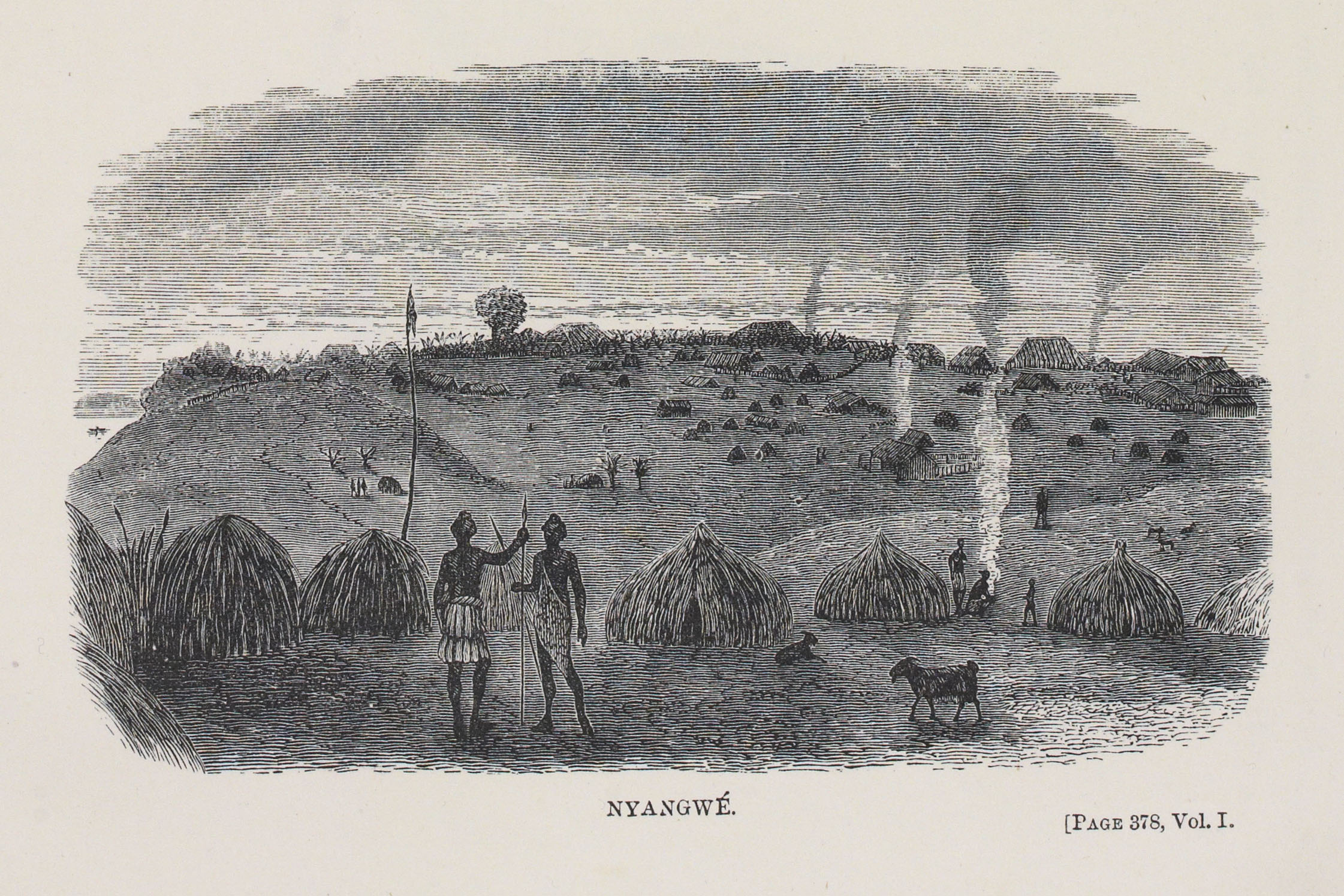Nyangwe. Illustration from Cameron's Across Africa (1877a,1:opposite 378). Copyright National Library of Scotland. Creative Commons Share-alike 2.5 UK: Scotland (https://creativecommons.org/licenses/by-nc-sa/2.5/scotland/).
