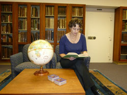 Lisa McAulay during a break in supporting the TEI P5 coding of the 1871 Field Diary at UCLA Digital Library, 2011. Copyright Livingstone Spectral Imaging Project team. Creative Commons Attribution-NonCommercial 3.0 Unported (https://creativecommons.org/licenses/by-nc/3.0/). Lisa McAulay during a break in supporting the TEI P5 coding of the 1871 Field Diary at UCLA Digital Library, 2011. Copyright Livingstone Spectral Imaging Project team. Creative Commons Attribution-NonCommercial 3.0 Unported (https://creativecommons.org/licenses/by-nc/3.0/).