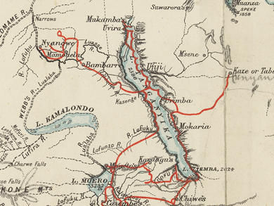 Small map from the Last Journals (Livingstone 1874). Copyright National Library of Scotland. CC BY-NC-SA 2.5 SCOTLAND