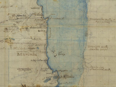 David Livingstone, Map of Lakes Nyassa and Shirwa, [1864?]. Copyright National Library of Scotland: CC BY-NC-SA 2.5 SCOTLAND, and Dr. Neil Imray Livingstone Wilson: CC BY-NC 3.0